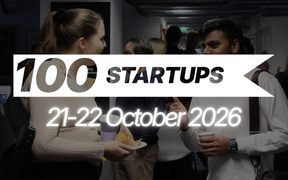 Promotional image for the 100STARTUPS event